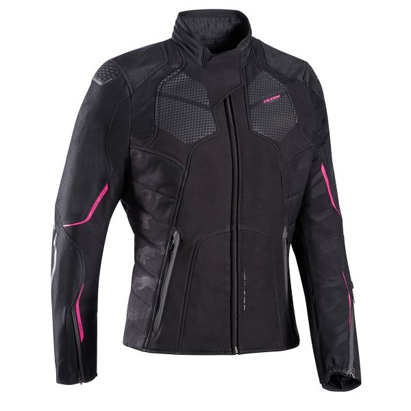 Blouson Moto Ixon Cell Lady Black Fushia