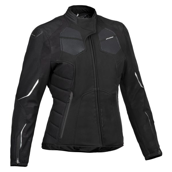 Blouson Moto Ixon Cell Lady Black Silver
