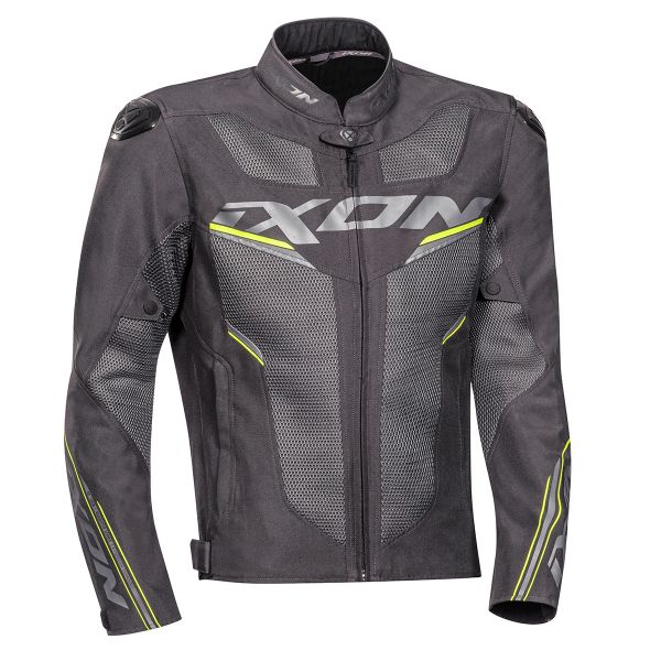 Blouson Moto Ixon Draco Anthracite Grey Bright Yellow