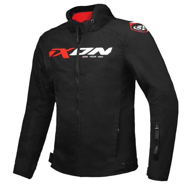 Blouson Moto Ixon Fierce Black White Red