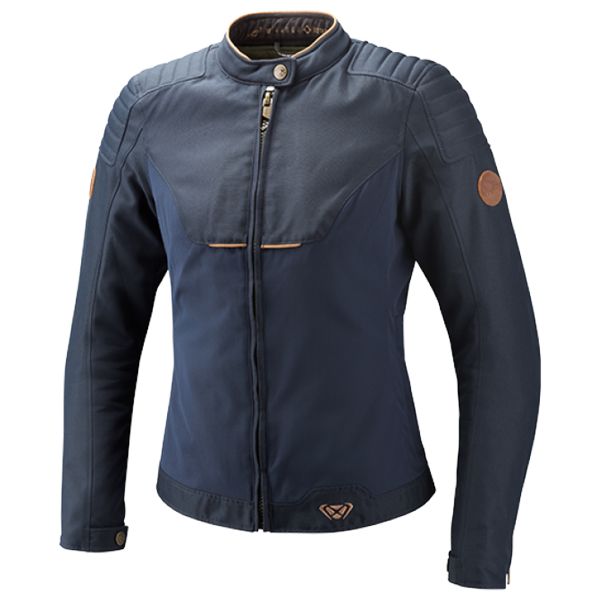 Blouson Moto Ixon Hornet Lady Navy Marron