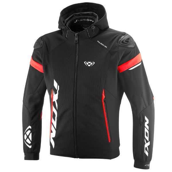 Blouson Moto Ixon Pulsion Air Black White Bright Red