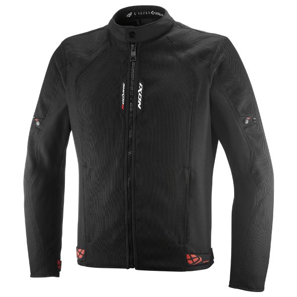 Blouson Moto Ixon Shadow Black White Bright Red