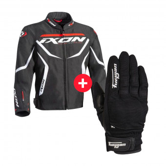 Blouson Moto Ixon Sprinter Kid Black White + Jet Kid D3O Black White Blouson Moto Ixon Sprinter Kid Black White + Jet Kid D3O Black White