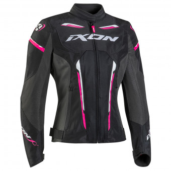 Blouson Moto Ixon Striker Air LD Black White Fuchsia