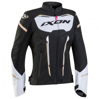 Blouson Moto Ixon Striker Air LD Black White Gold
