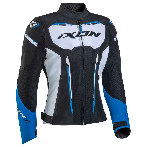 Blouson Moto Ixon Striker Air WPL Black White Blue