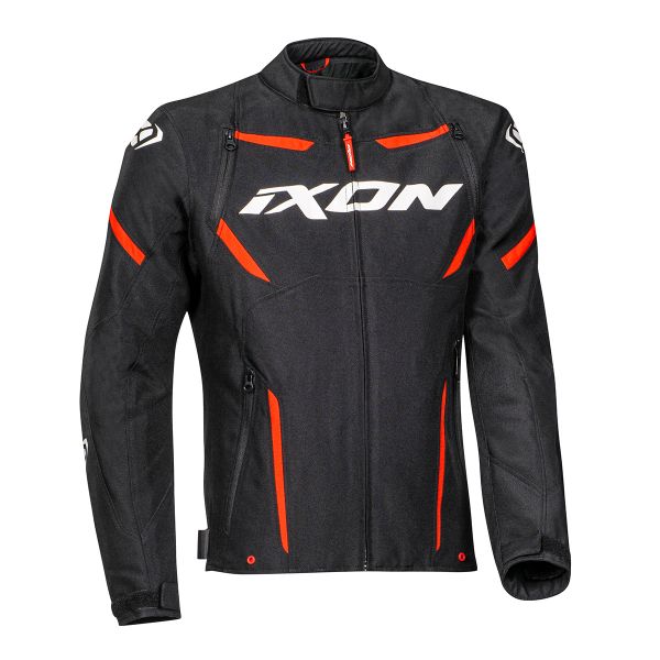 Blouson Moto Ixon Striker Black White Red CE Blouson Moto Ixon Striker Black White Red CE