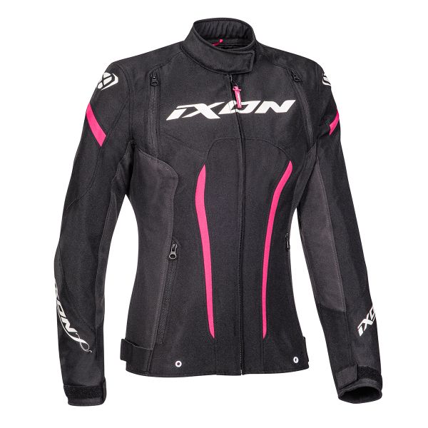 Blouson Moto Ixon Striker Lady Black Anthracite Fushia CE