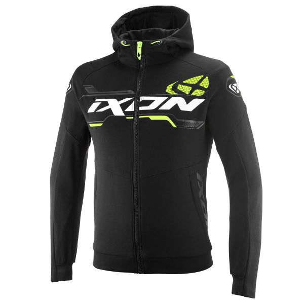 Blouson Moto Ixon Touchdown Ultra Black White Bright Yellow