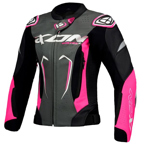 Blouson Moto Ixon Vortex 3 Jacket Lady Black Pink White