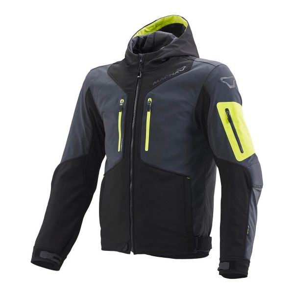 Blouson Moto Macna Aytee Black Dark Night Eye Yellow