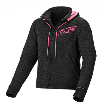 Blouson Moto Macna District Hoodie Lady Black Print