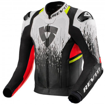 Blouson Moto REV'IT Quantum 2 Pro Air Blanc Neon Rouge