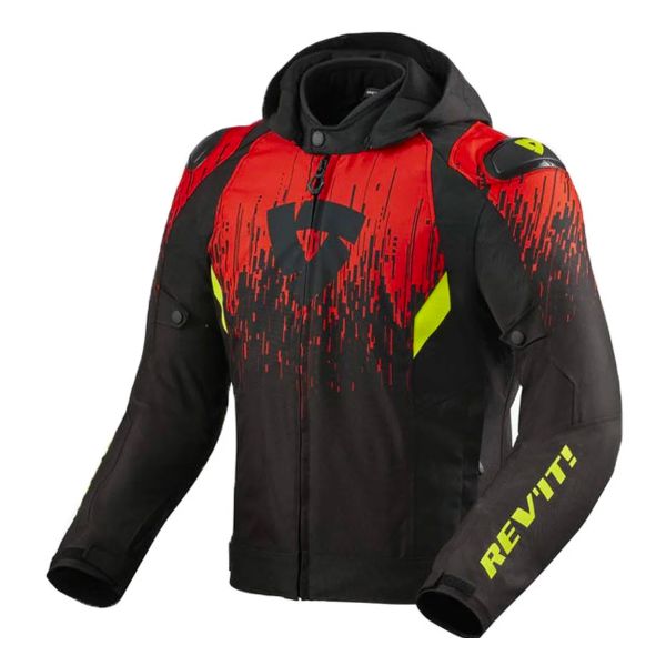 Blouson Moto REV'IT Quantum 2 H2O Noir Rouge