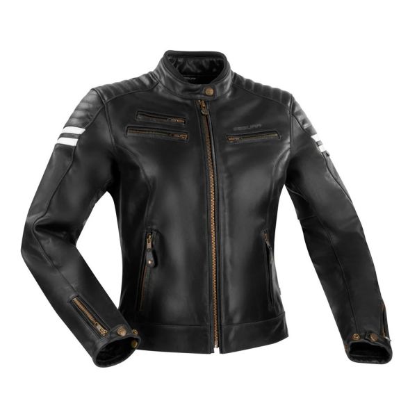 Blouson Moto Segura Lady Funky Black White
