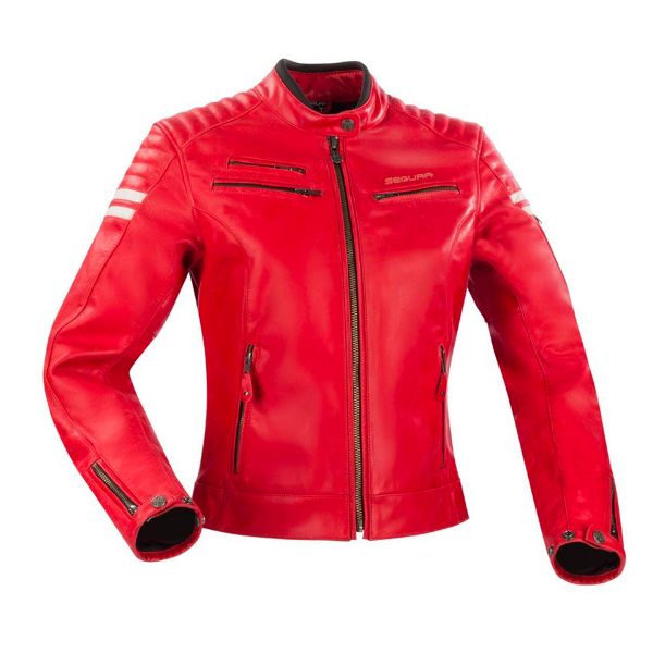 Blouson Moto Segura Lady Funky Red White Blouson Moto Segura Lady Funky Red White