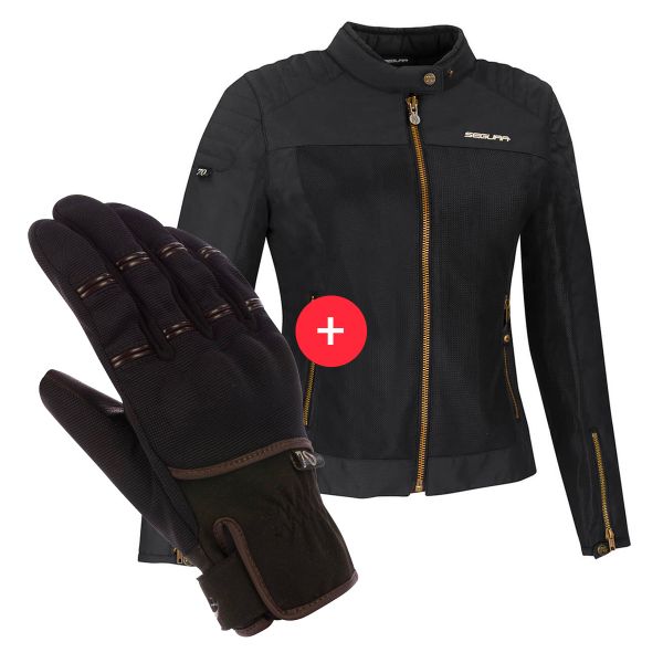 Blouson Moto Segura Lady Oskar Black + Maverick Black Brown