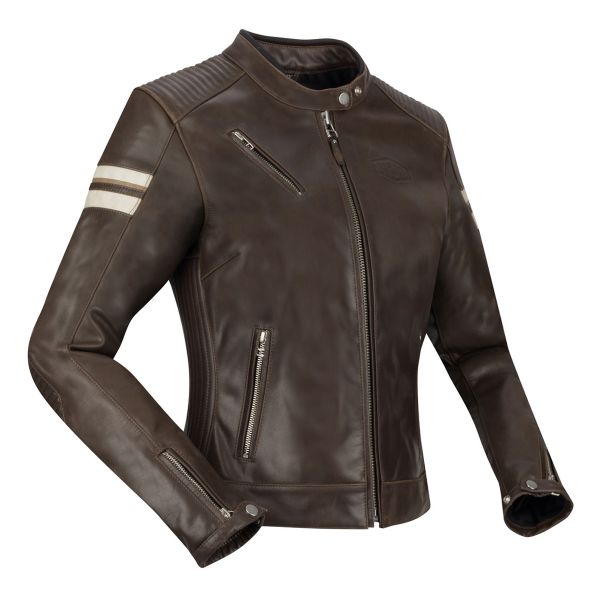 Blouson Moto Segura Lady Romeo Brown White