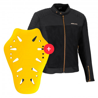 Blouson Moto Segura Oskar Black + Flex Omega Dorsale Level 2
