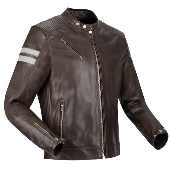 Blouson Moto Segura Romeo Brown White