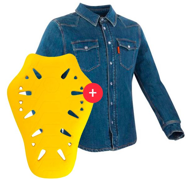 Blouson Moto Segura Terence Blue + Flex Omega Dorsale Level 2