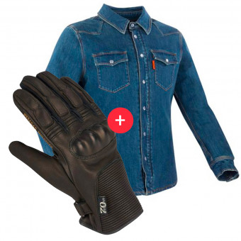 Blouson Moto Segura Terence Blue + Swan Black