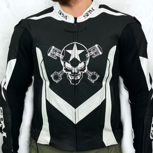 Blouson Moto SPARTMOTARD SPM Stars White 12