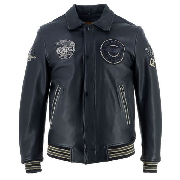 Blouson Moto Von Dutch Brooklyn Leather Wash Black