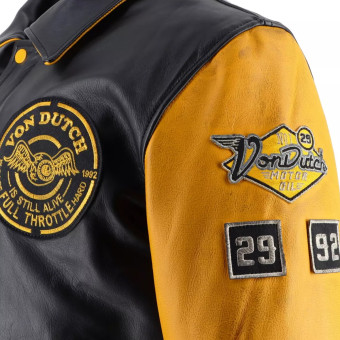 Von Dutch Brooklyn Leather Wash Black Yellow