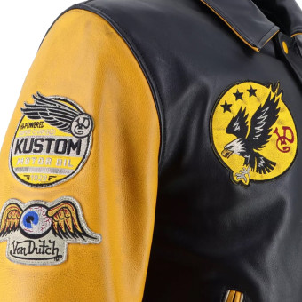 Von Dutch Brooklyn Leather Wash Black Yellow