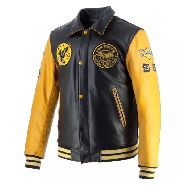 Von Dutch Brooklyn Leather Wash Black Yellow