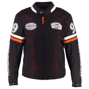 Blouson Moto Von Dutch California Air Mesh Black Orange White