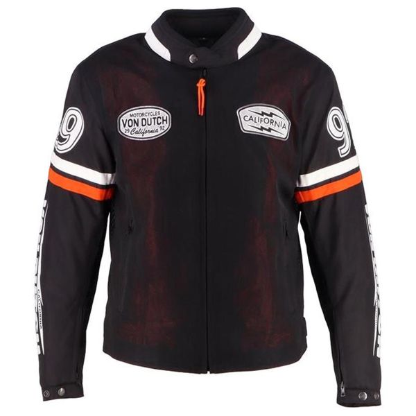 Blouson Moto Von Dutch California Air Mesh Black Orange White