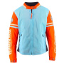 Blouson Moto Von Dutch California Girl Air Mesh Blue Sky Orange Beige
