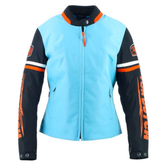 Blouson Moto Von Dutch California Girl Blue Sky Black White Orange