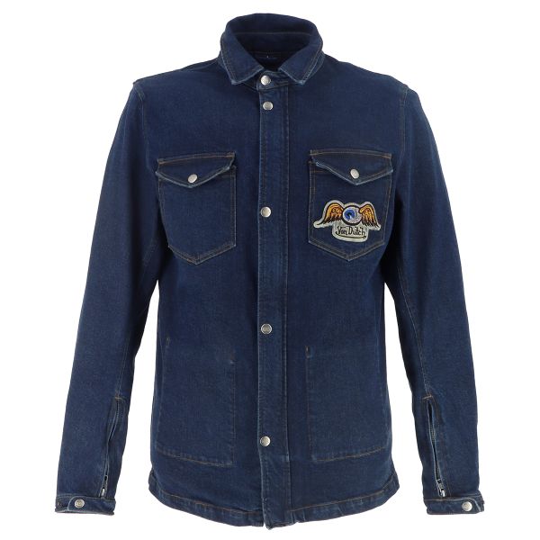 Veste Moto Von Dutch Captain Denim Bleu Dirty