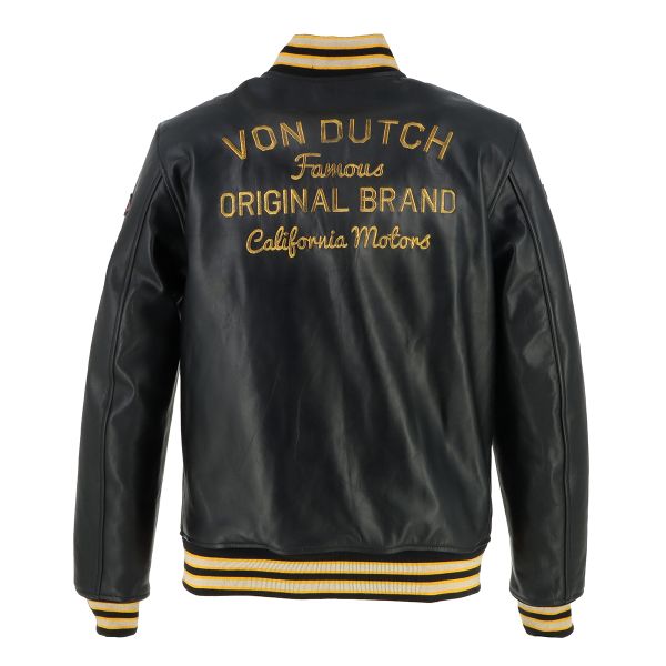 Von Dutch Collegian Leather Rag Noir Jaune
