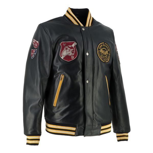 Von Dutch Collegian Leather Rag Noir Jaune