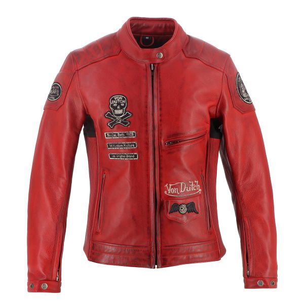 Blouson Moto Von Dutch Pretty Leather Soft Rouge