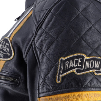 Von Dutch Race Now Leather Black White Yellow