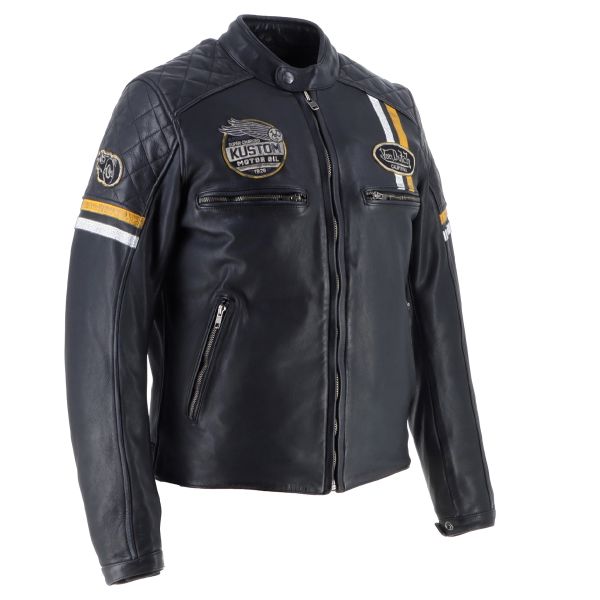 Von Dutch Race Now Leather Black White Yellow