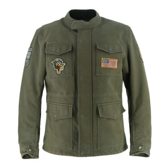 Blouson Moto Von Dutch Warrior Canvas Kaki