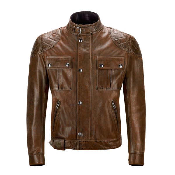 Blouson Moto Belstaff Brooklands Leather Burnt Cureo Blouson Moto Belstaff Brooklands Leather Burnt Cureo