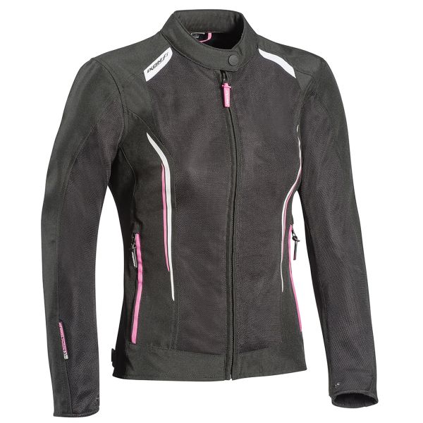 Blouson Moto Ixon Cool Air Lady Black White Pink