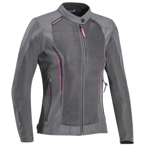 Blouson Moto Ixon Cool Air Lady Grey Fuchsia