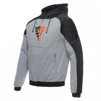 Blouson Moto Dainese Daemon-X Safety Hoodie Melange Grey Black Red Fluo