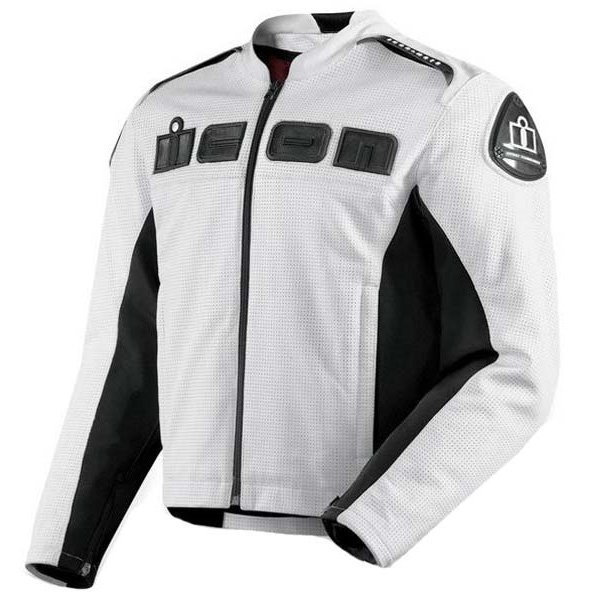 Blouson Moto ICON Accelerant Perforated White