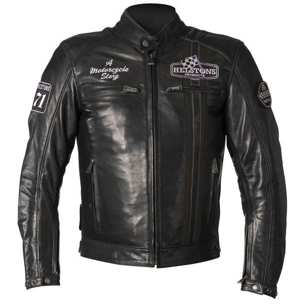 Blouson Moto Helstons Indy Leather Rag Black Blouson Moto Helstons Indy Leather Rag Black