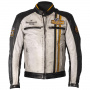 Blouson Moto Helstons Indy Leather Rag Black White Yellow